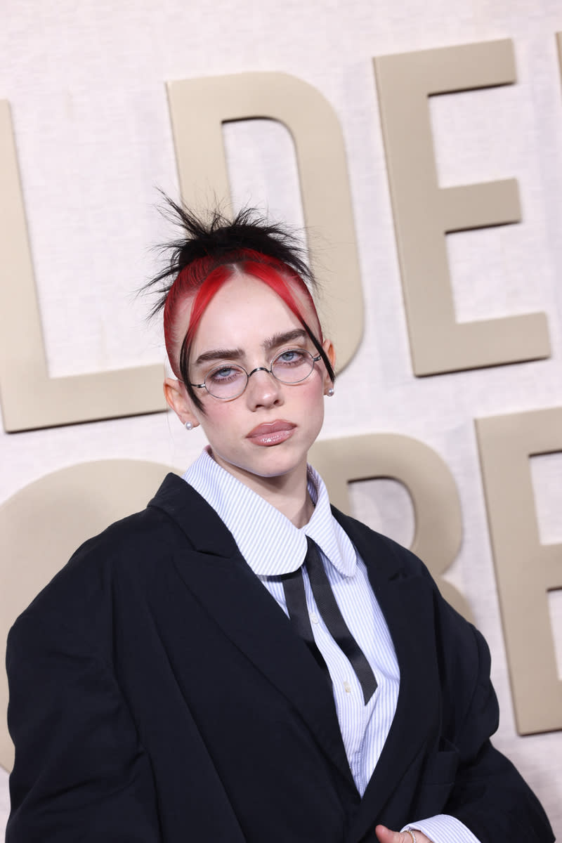 Golden Globe 2024 Winner Billie Eilish Dons Oversized Blazer by Willy