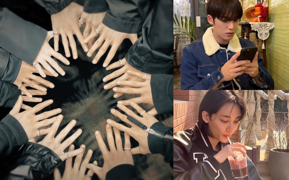而關注SEVENTEEN的朋友也不難發現他們手上的小拇指從出道至今都有著自己的「團戒」 圖片來源：YT@pledis17、IG@min9yu_k、IG@jeonghaniyoo_n