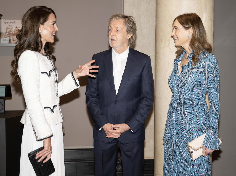 Catherine, Princess of Wales meets with Paul McCartney and his wife Nancy Shevell  (Paul Grover / Getty Images)
