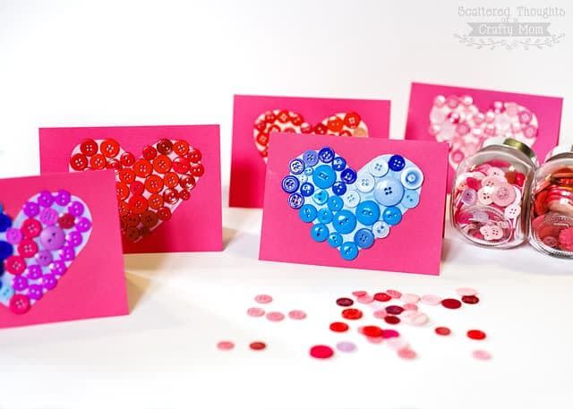 4) Button Heart Card