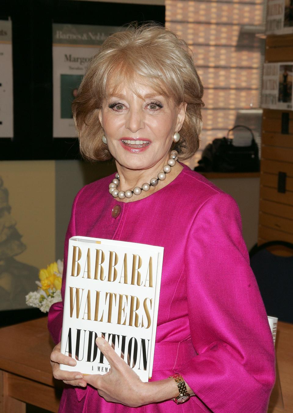 Barbara Walters signs copies of her book "Audition: A Memoir" at Barnes & Noble, Lincoln Sqaure on May 6, 2008 in New York City