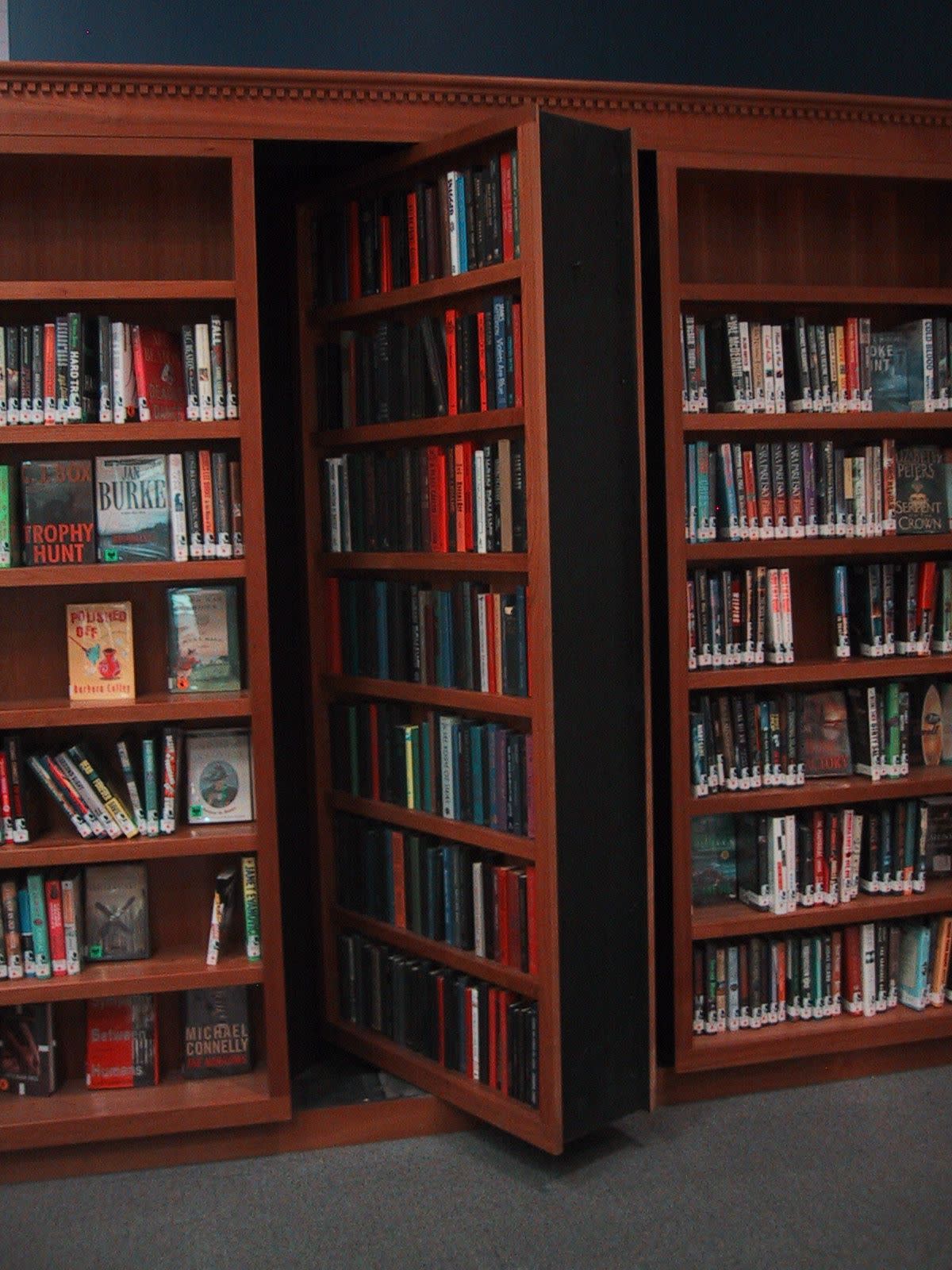 Secret doorway behind a bookcase