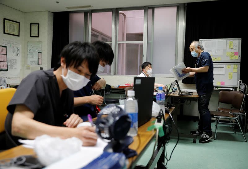 Medical staff at Seibu Hospital in Yokohama