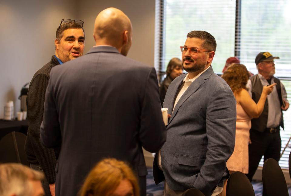 Daniel Francisco, right, is running for Monmouth County Commissioner. A full "America First" Republican slate is challenging the official Monmouth County Republican Organization candidates for congress and county offices.Middletown, NJThursday, May12, 2022