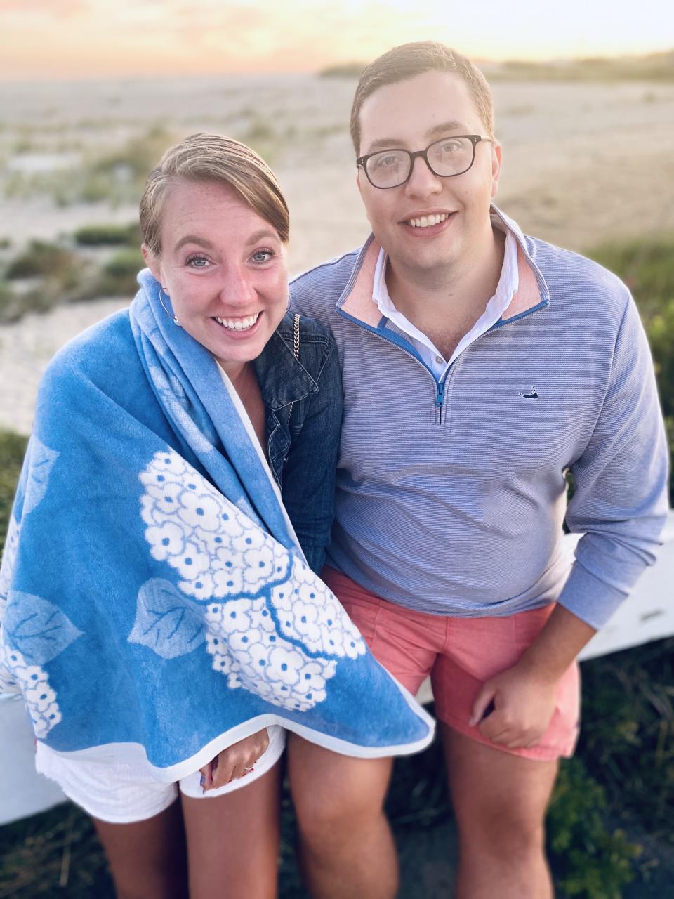 Hailey Murphy and Adam Lemp, pictured, had their wedding plans upended by COVID-19. They postponed their wedding to 2021, but decided to take a first moon, or trip on their original wedding They join one-third of engaged couples in the trend, according to a recent survey by Zola and TravelZoo. (Courtesy of Hailey Murphy)