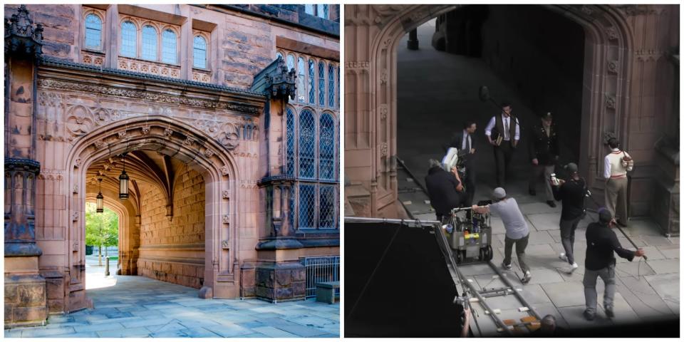 Side-by-side shots of East Pyne Hall at Princeton University