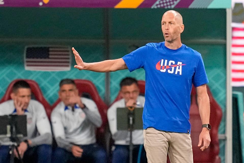 Gregg Berhalter during the U.S. men's national team's Round of 16 game against the Netherlands at the 2022 World Cup.