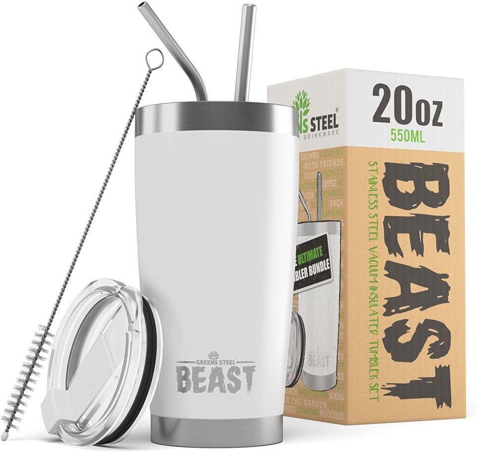 BEAST 20oz Stainless Steel Cup with 2 Straws