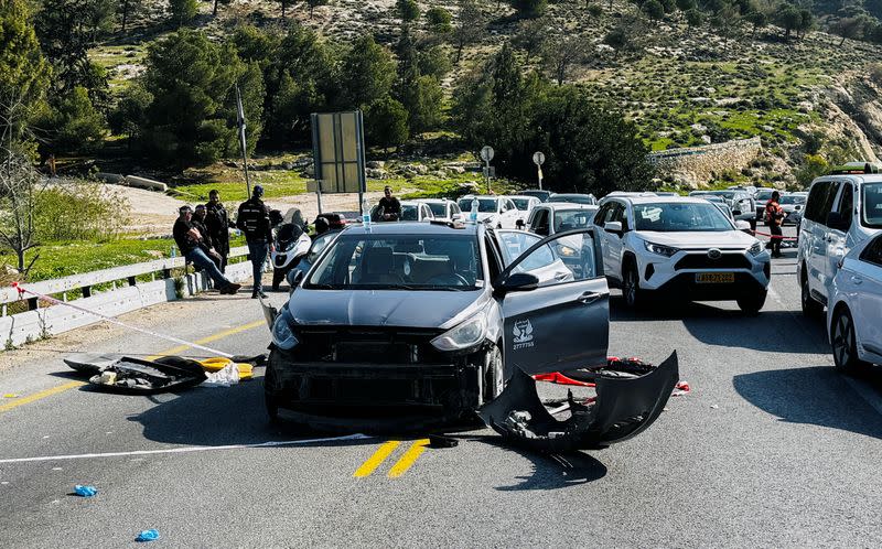 Shooting attack by Palestinian gunmen, near Maale Adumim settlement in the Israeli-occupied West Bank