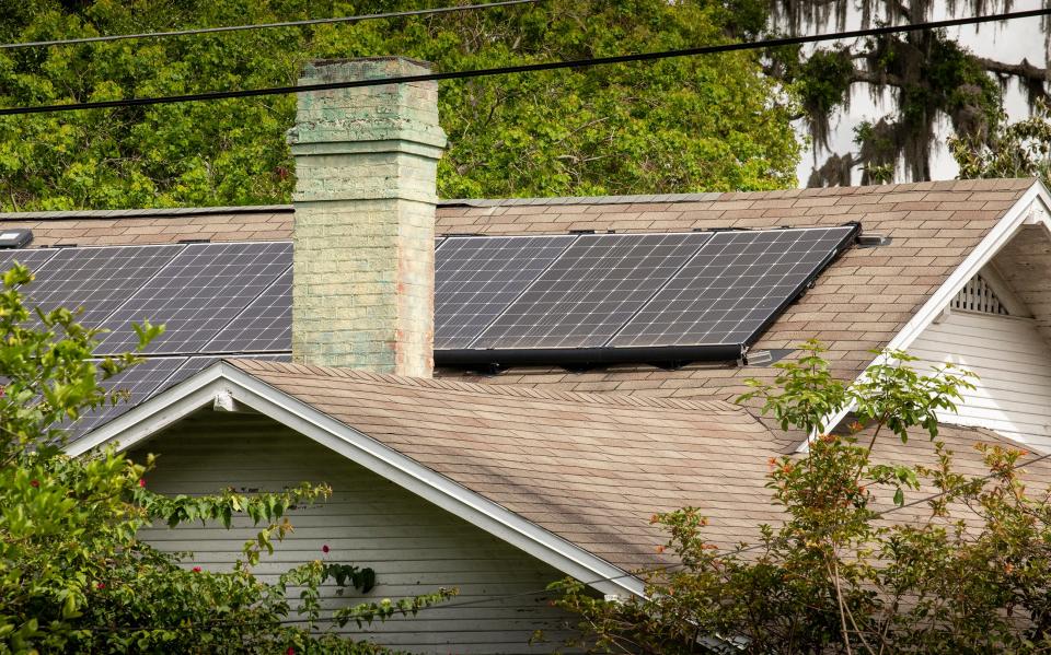 Solar panels on a home in Lakeland