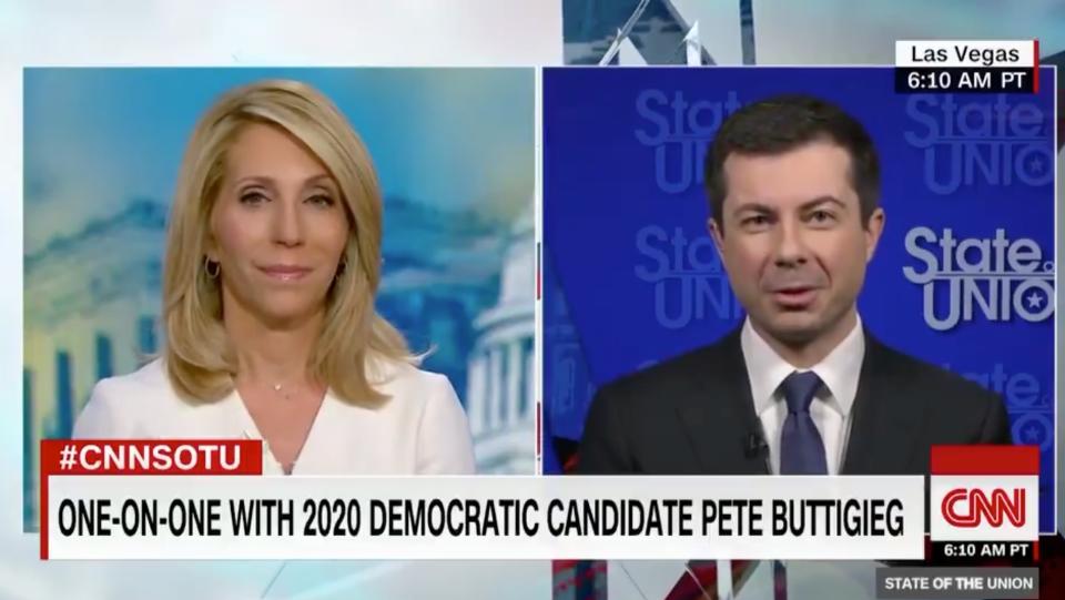 Pete Buttigieg on "State of the Union." (Screenshot: CNN/Twitter)