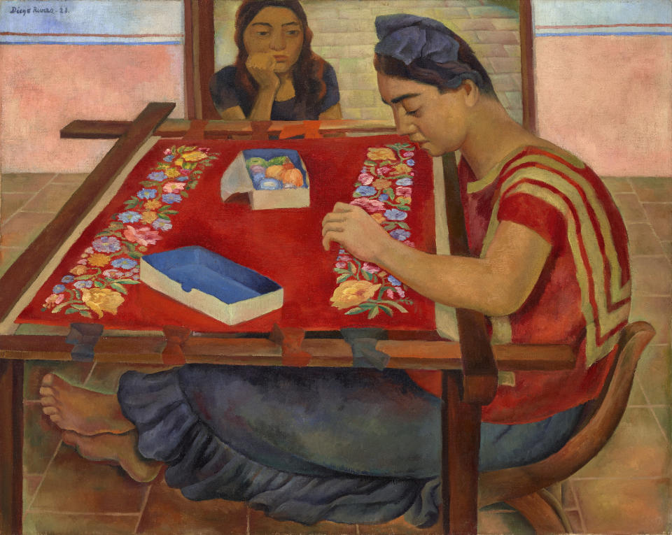 Diego Rivera, La bordadora (The Embroiderer),1928; The Museum of Fine Arts, Houston, museum purchase funded by the Caroline Wiess Law Accessions Endowment Fund - Credit: ©2022 Banco de México Diego Rivera & Frida Kahlo Museums Trust, Mexico, D.F./Artists Rights Society (ARS), NewYork; photo: ©2022 Christie's Images Limited