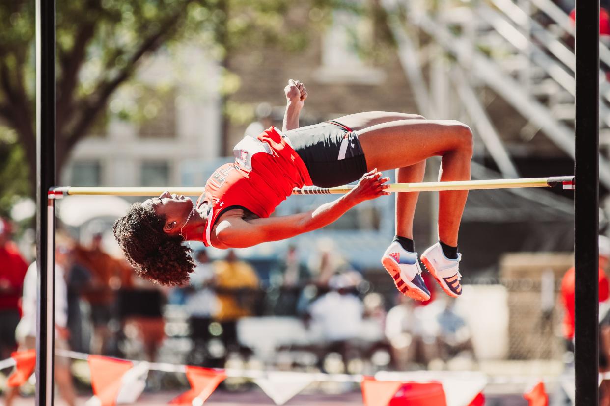 Texas Tech high jumper Sidney Sapp won her event and set the school record Sunday, clearing 6 feet, 2 1/4 inches. It was the first career conference title for the senior from Oklahoma City and helped the Tech women finish second.