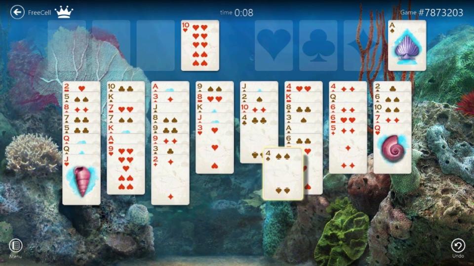 Microsoft Solitaire Collection, available for iOS and Android, has  familiar solitaire games, unique card backs and themes, and more.