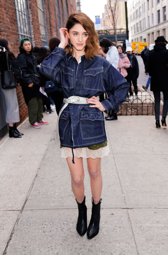 Natalia Dyer rocks this season’s biggest trend at Calvin Klein