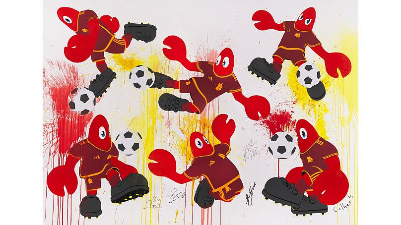 The painting created by Philip Colbert in collaboration with AS Roma players