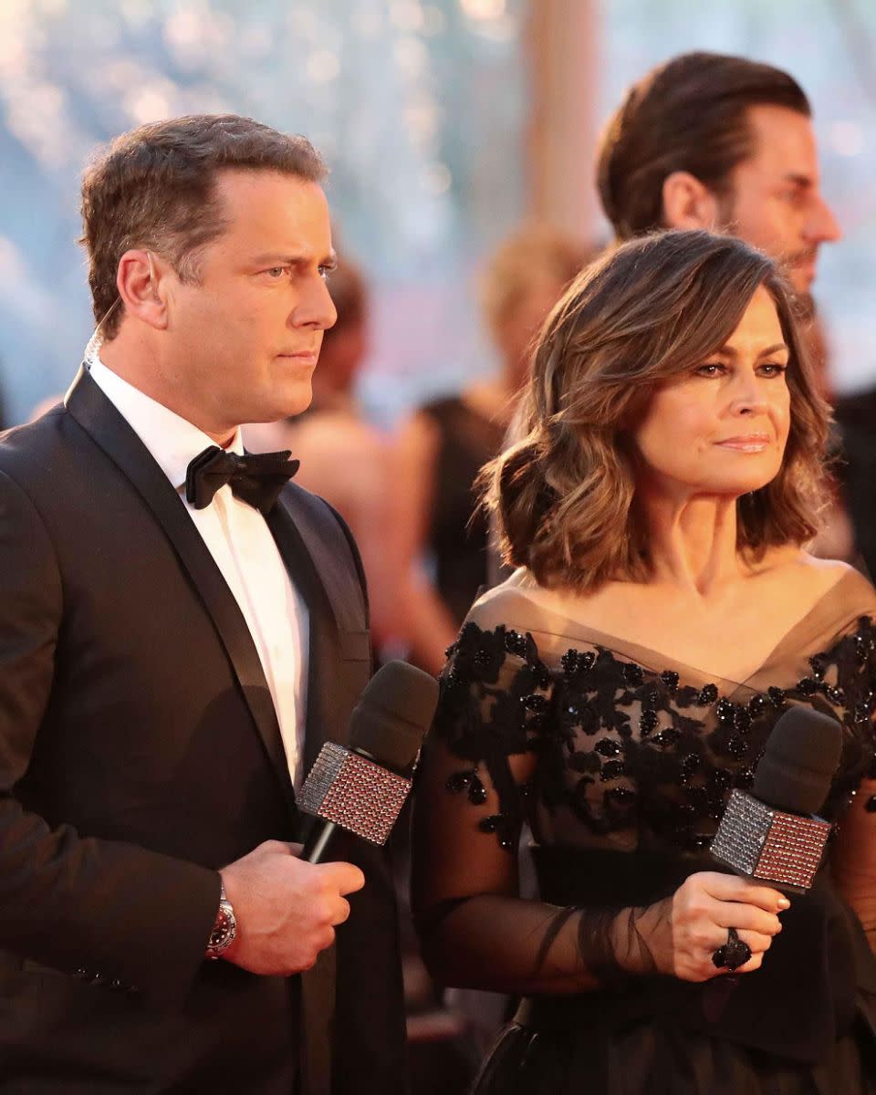 Lisa Wilkinson reportedly left her Today presenting role due to a significant pay difference between her and co-host Karl Stefanovic. They are are at the Logies earlier this year. Source: Getty