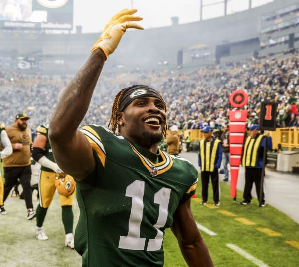 Wide receiver Jayden Reed and the Green Bay Packers will host the Los Angeles Chargers on Sunday in Green Bay, Wis. File Photo by Tannen Maury/UPI