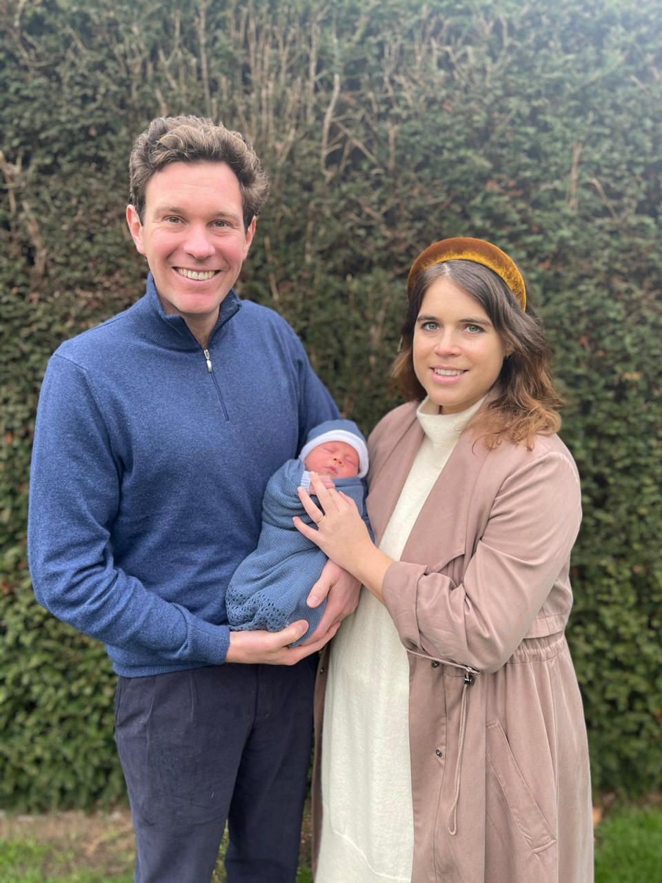 The couple shared a picture with their new arrival on Saturday morning. (Princess Eugenie and Mr Jack Brooksbank)