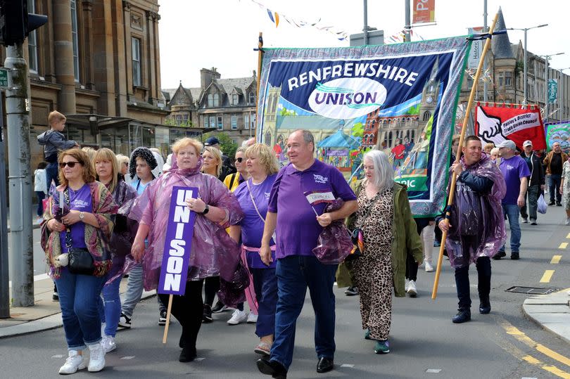 Unison members taking part in the parade