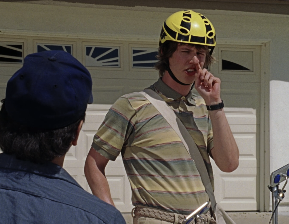 Jon Heder as Clark in "The Benchwarmers" is picking his nose