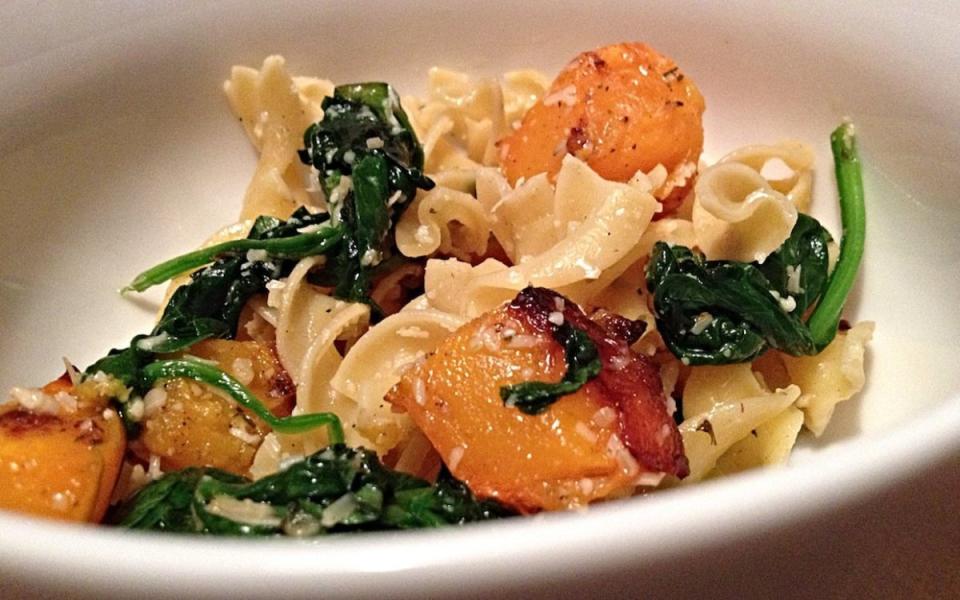 <p>Nisa Burns</p><p>Save this cozy pasta dish for the fall. </p><p><strong>Get the recipe: <a href="https://parade.com/226798/nisaburns/butternut-squash-with-egg-noodles-and-spinach/" rel="nofollow noopener" target="_blank" data-ylk="slk:Butternut Squash With Egg Noodles And Spinach;elm:context_link;itc:0;sec:content-canvas" class="link ">Butternut Squash With Egg Noodles And Spinach</a></strong></p>
