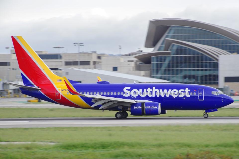 <p>Getty</p> Southwest Airlines Boeing 737