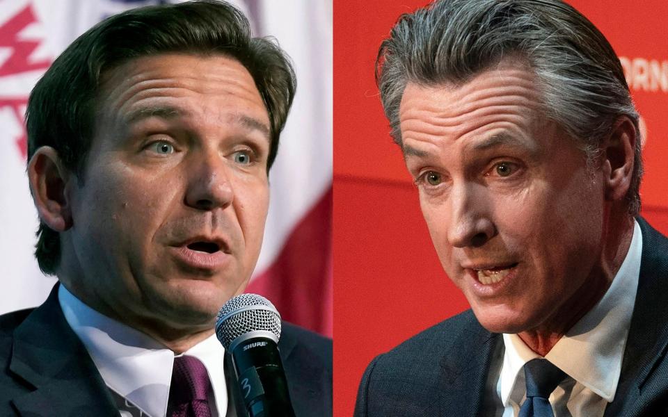 Florida Gov. Ron DeSantis and California Gov. Gavin Newsom