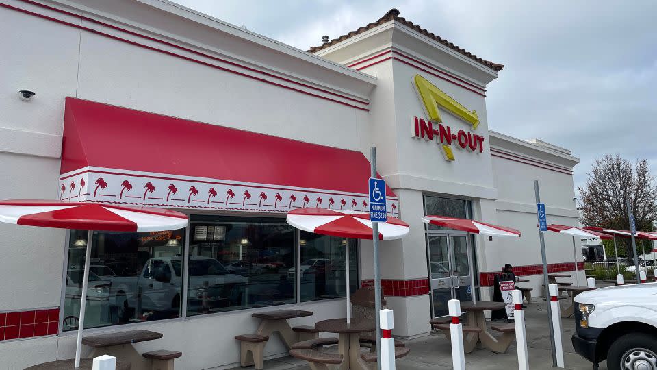 An exterior view of an In-N-Out in Oakland last month. In-N-Out is closing this location, citing crime. - Justin Sullivan/Getty Images