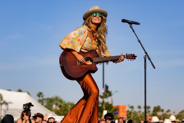 Singer-songwriter Lainey Wilson performs on the Mane Stage at the three-day Stagecoach Country Music Festival - Credit: Allen J. Schaben/Los Angeles Times via Getty Images