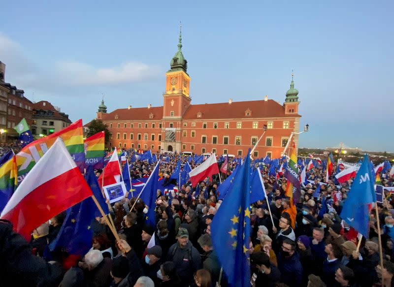 FILE PHOTO: Rally in support of Poland's membership in the European Union, in Warsaw