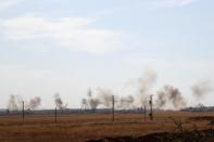 Smoke rises after strikes on Syria Democratic Forces (SDF) controlled Tell Rifaat town, northern Aleppo province, Syria October 21, 2016. REUTERS/Khalil Ashawi