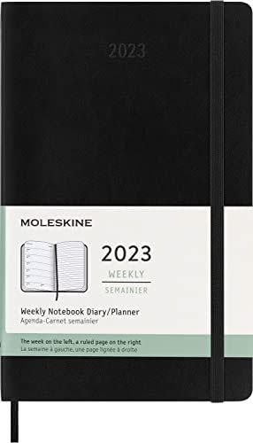 9) Moleskine Classic 12 Month 2023 Weekly Planner, Soft Cover, Large (5" x 8.25"), Black