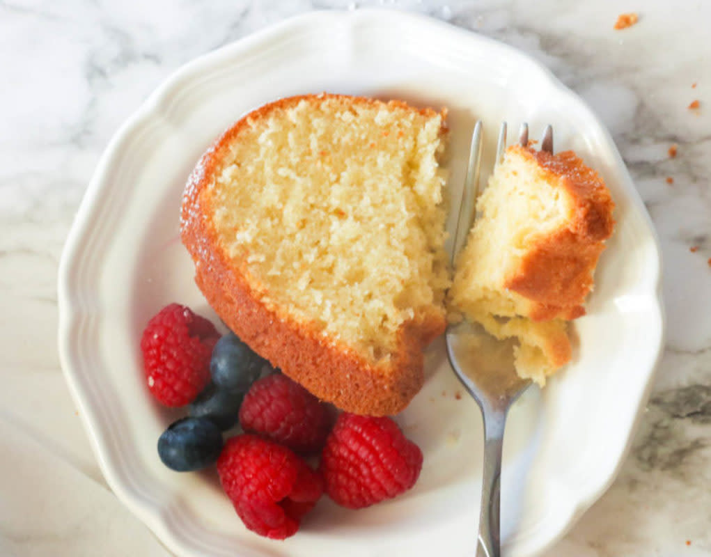 <p>Black People's Recipes</p><p>This classic buttermilk pound cake is quintessential Southern comfort food. The perfect butter, sugar, eggs and flour ratio is pure heaven.</p><p><strong>Get the recipe: <a href="https://blackpeoplesrecipes.com/buttermilk-pound-cake/" rel="nofollow noopener" target="_blank" data-ylk="slk:Buttermilk Pound Cake;elm:context_link;itc:0;sec:content-canvas" class="link rapid-noclick-resp">Buttermilk Pound Cake</a></strong></p>