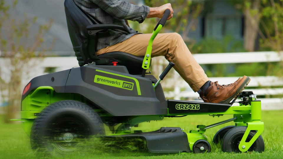Shop this Greenworks deal for a riding lawn mower that cuts grass quickly and effectively.