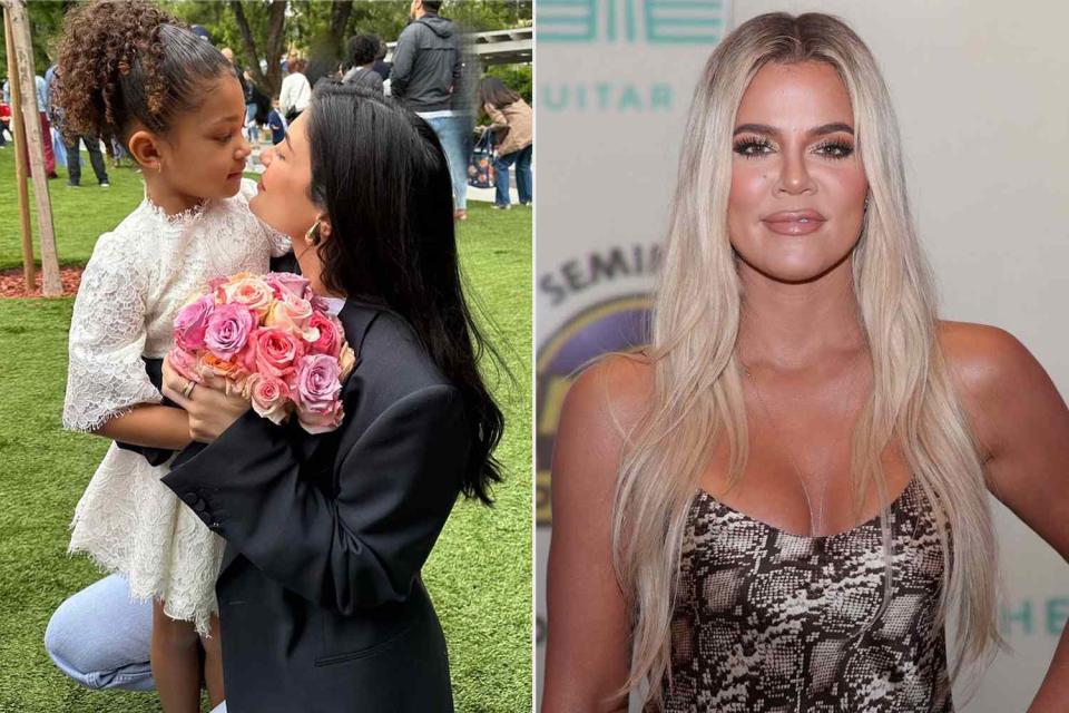 <p>Kylie Jenner/Instagram, John McCall/Sun Sentinel/Tribune News Service via Getty</p> Kylie Jenner with Stormi (L), Khloé Kardashian (R)