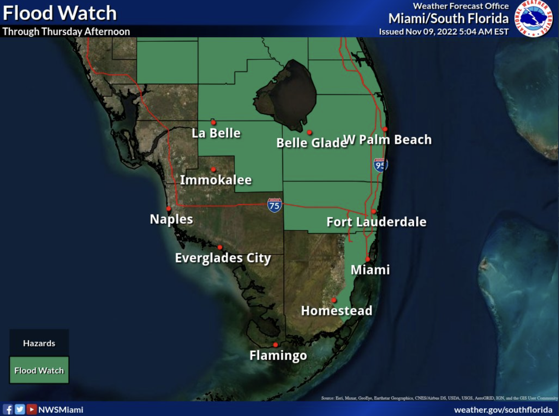 Much of South Florida is under a flood watch.