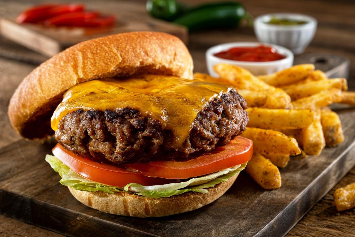 Cheeseburger and fries