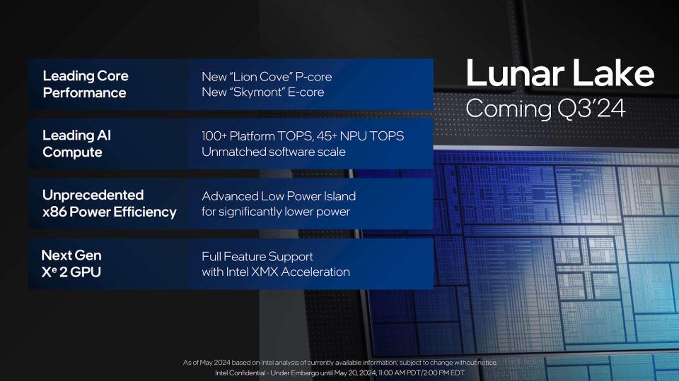 Intel Lunar lake free presentation,