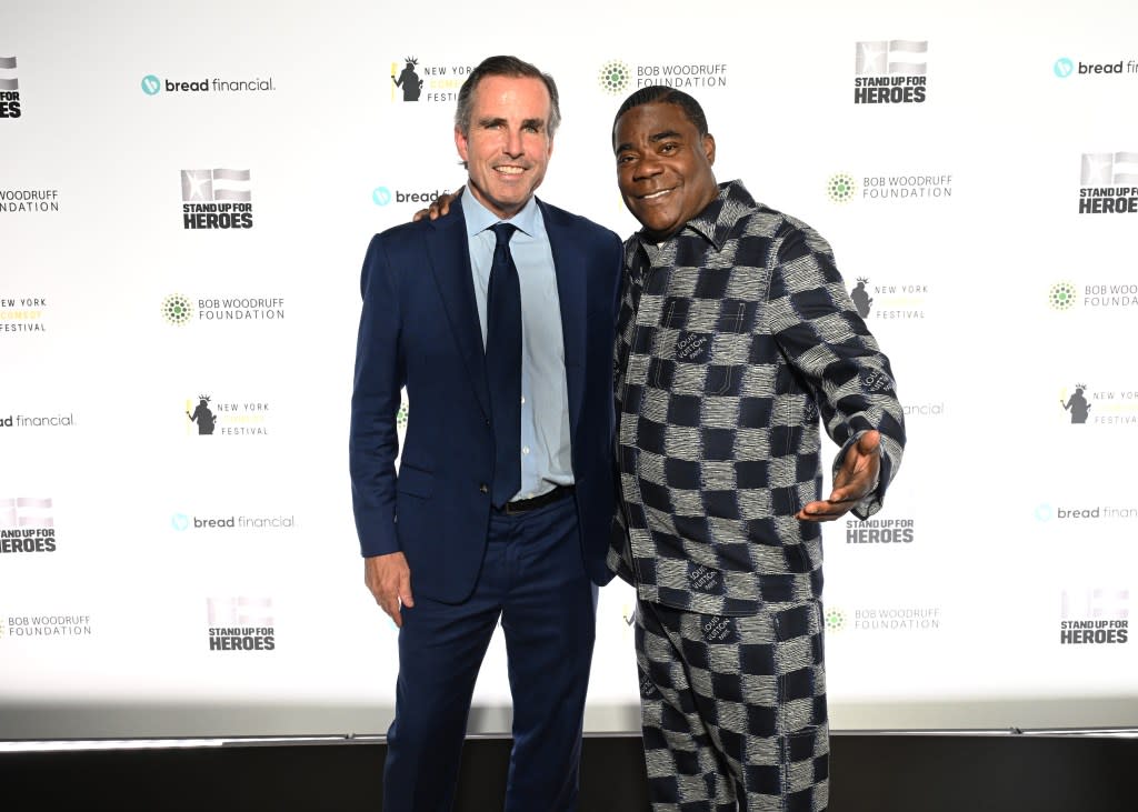 NEW YORK, NEW YORK - NOVEMBER 06: (L-R) Bob Woodruff and Tracy Morgan attend the 17th Annual Stand Up For Heroes Benefit presented by Bob Woodruff Foundation and NY Comedy Festival at David Geffen Hall on November 06, 2023 in New York City. (Photo by Slaven Vlasic/Getty Images for Bob Woodruff Foundation)