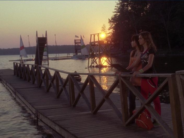 demi lovato and allyson stoner in standing on pier in camp rock