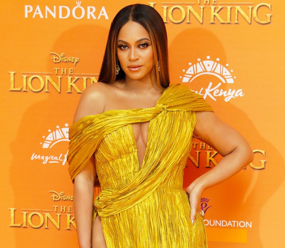 Beyonce Knowles-Carter attends the European Premiere of "The Lion King" at Odeon Luxe Leicester Square on July 14, 2019 in London, England.