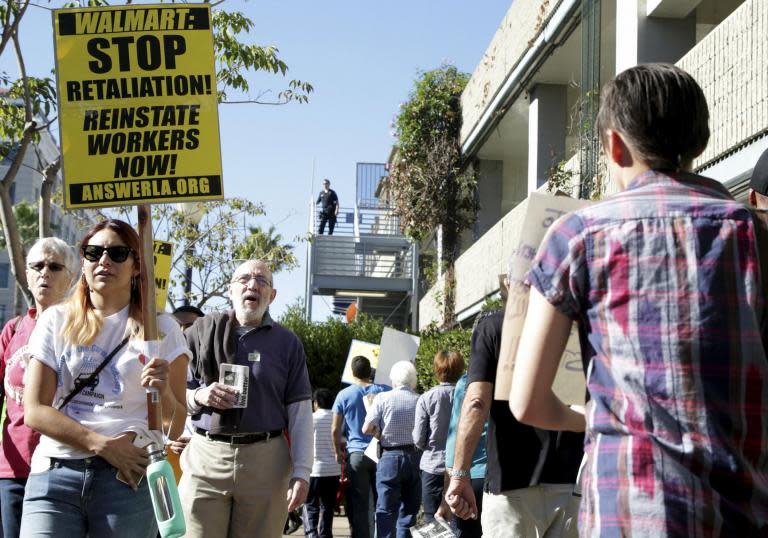 Bernie Sanders has accused Walmart of paying its workers “starvation wages” – delivering his broadside in a dramatic intervention at a meeting of the company’s shareholders.Speaking in Arkansas, Mr Sanders, 76, who is among more than 20 Democrats seeking the party’s presidential nomination, said Walmart was fuelling inequality.He said the company – more than half of which is still owned by members of the Walton family, the richest family in the world – paid its workers so little they were forced to rely on programmes such as food stamps, Medicaid and public housing “in order to survive”.Presenting a shareholder proposal, suggested by Walmart employee Kat Davis, to pay a minimum of $15 an hour and give hourly employees a seat on its board, Mr Sanders said: “The American people are so tired of subsidising the greed of some of the largest corporations in the United States.”The Walton family, whose ancestors Bud and Sam Walton founded the company in 1962 in Rogers, Arkansas, have wealth estimated at $174.9bn. The company is the largest supermarket chain in the world by revenues.Walmart has raised its minimum wage twice since 2016 to $11 an hour. But it remains lower than the $15 an hour Amazon pays employees. Retailers Target Corp and Costco also pay higher rates than Walmart.Chief Executive Officer Doug McMillon said Walmart had raised wages in the United States by 50 per cent in the past four years and continued to increase wages on a market-by-market basis to hire and retain talent.“We are not perfect, but together we are learning, we are listening and changing,” he said.Walmart has said it pays an average of $17.50 an hour to its hourly employees, including benefits.The proposal presented by Mr Sanders was unlikely to pass; the Walton family owns a majority of shares and the retailer had asked shareholders to vote against it.Mr Sanders said Mr McMillon, the chief executive, was “making a thousand times more than the average Walmart employee”. He said the ratio of Mr ​McMillon’s $23.6m pay package last year compared to that of the median associate was 1,076 to 1.“Walmart is the largest private employer in America and is owned by the Walton family, the wealthiest family in the United States, worth approximately $175bn,” Mr Sanders said. “And yet, despite the incredible wealth of its owners, Walmart pays many of its employees starvation wages.”Last year, Mr Sanders introduced legislation intended to tax big companies the full amount of welfare claimed by their workers because of the low-wages they received.Titled the Stop Bad Employers by Zeroing Out Subsidies (Stop BEZOS) Act, Mr Sanders took direct aim at companies such as Amazon and its owner Jeff Bezos. While Mr Bezos’ wealth stood at $168bn, the Vermont senator said, many of his employees were forced to use food stamps.