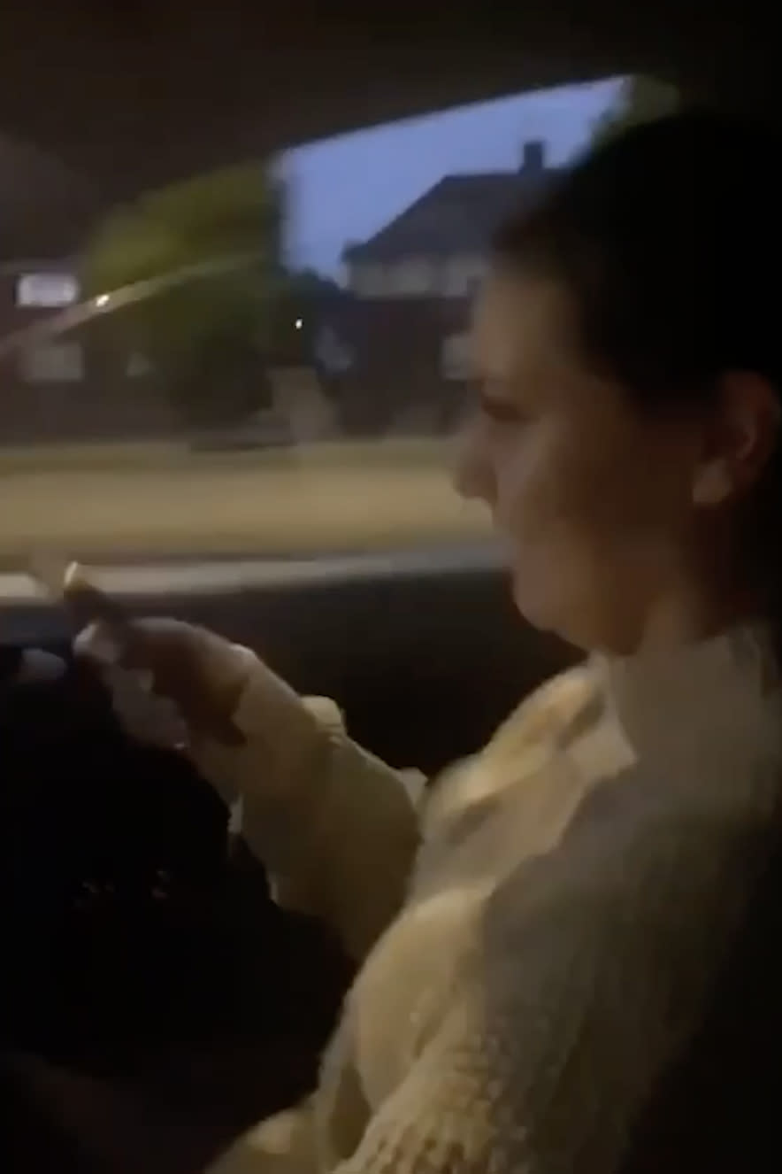 Footage shows Molly Mycroft, 21, on her phone whilst driving shortly before the collision. Release date February 25 2024. See SWNS story SWMRcrash. Harrowing footage shows the moment a female motorist killed a young woman in a horror crash - after speeding through a red light and driving while on her phone. Molly Mycroft, 21, was behind the wheel of her Seat Ibiza when she ploughed into a BMW on Wheatley Hall Road in Doncaster, South Yorks. Sarah Oliver, 20, who was a passenger in the BMW, was killed and two others seriously injured in the smash on August 2, 2022. A court heard Mycroft had been driving at 78mph in a 40mph zone and ignored the traffic light which had been on red for six seconds.