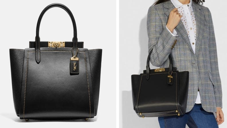 Fans of this bag are happy to see the return of Coach's vintage-style brass detailing.