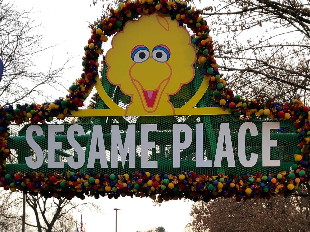 Sesame Place theme park sign.