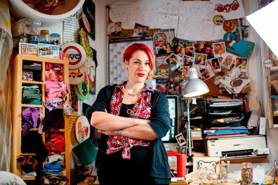 Jess de Wahls poses at her studio in south London (AFP via Getty Images)