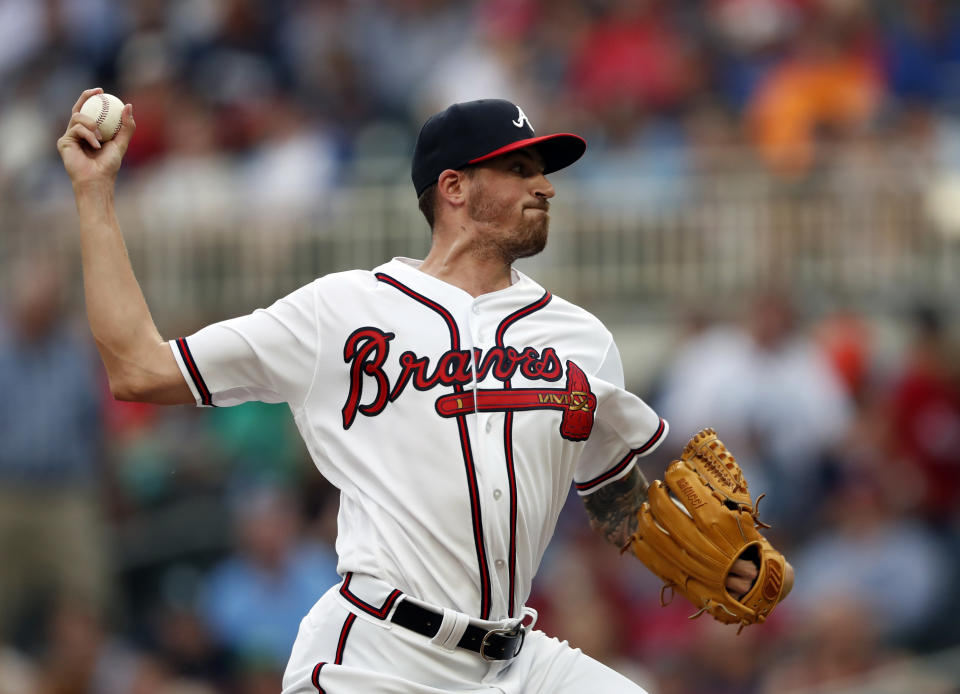 Atlanta Braves starting pitcher Kevin Gausman is enjoying his move to the National League (AP Photo).