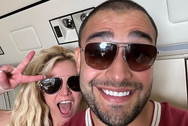 <p>Britney Spears/Instagram</p> Britney Spears and Sam Asghari