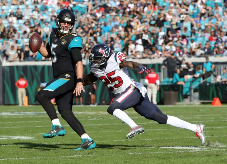 Jaguars quarterback Blake Bortles passed for three touchdowns in the first half on the way to thumping the Houston Texans 45-7